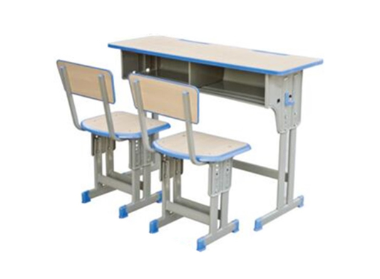 HL-A2066 注塑包边双人单柱单层课桌椅